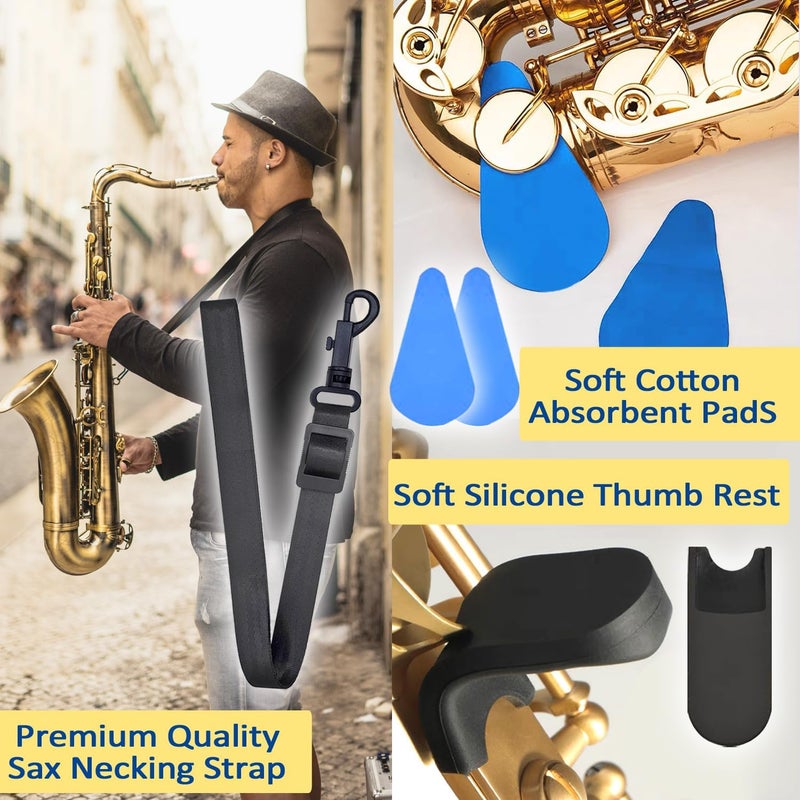 Mereido Saxophone Sax Cleaning kit with Case，Cork Grease,Swab,Cleaning Cloth and More Workable for Wind & Woodwind Struments Clarinet Flute Cleaner Maintenance Kit - Image 4